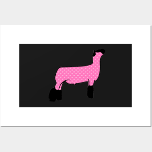 Pink Hearts Market Wether Lamb Silhouette 2 - NOT FOR RESALE WITHOUT PERMISSION Posters and Art